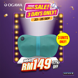[Apply Code: 7TM12] OGAWA Mobile Shiatsu Lite Shiatsu Kneading Massage Pillow (Aquamarine)*